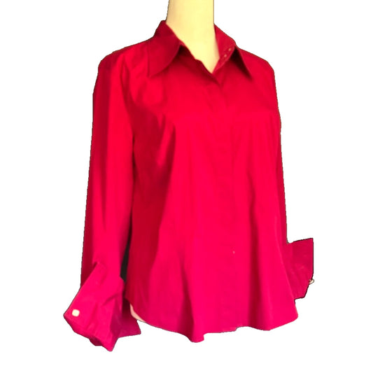 Talbots Top Womens 14 Pink Stretch Wrinkle Resistant Career Classic Office