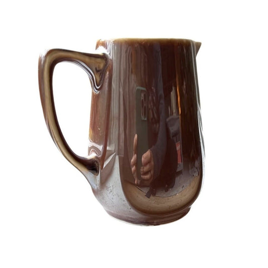 Vintage Brown Glazed China Creamer or Milk Jug - Fraunfelter Ohio China 293