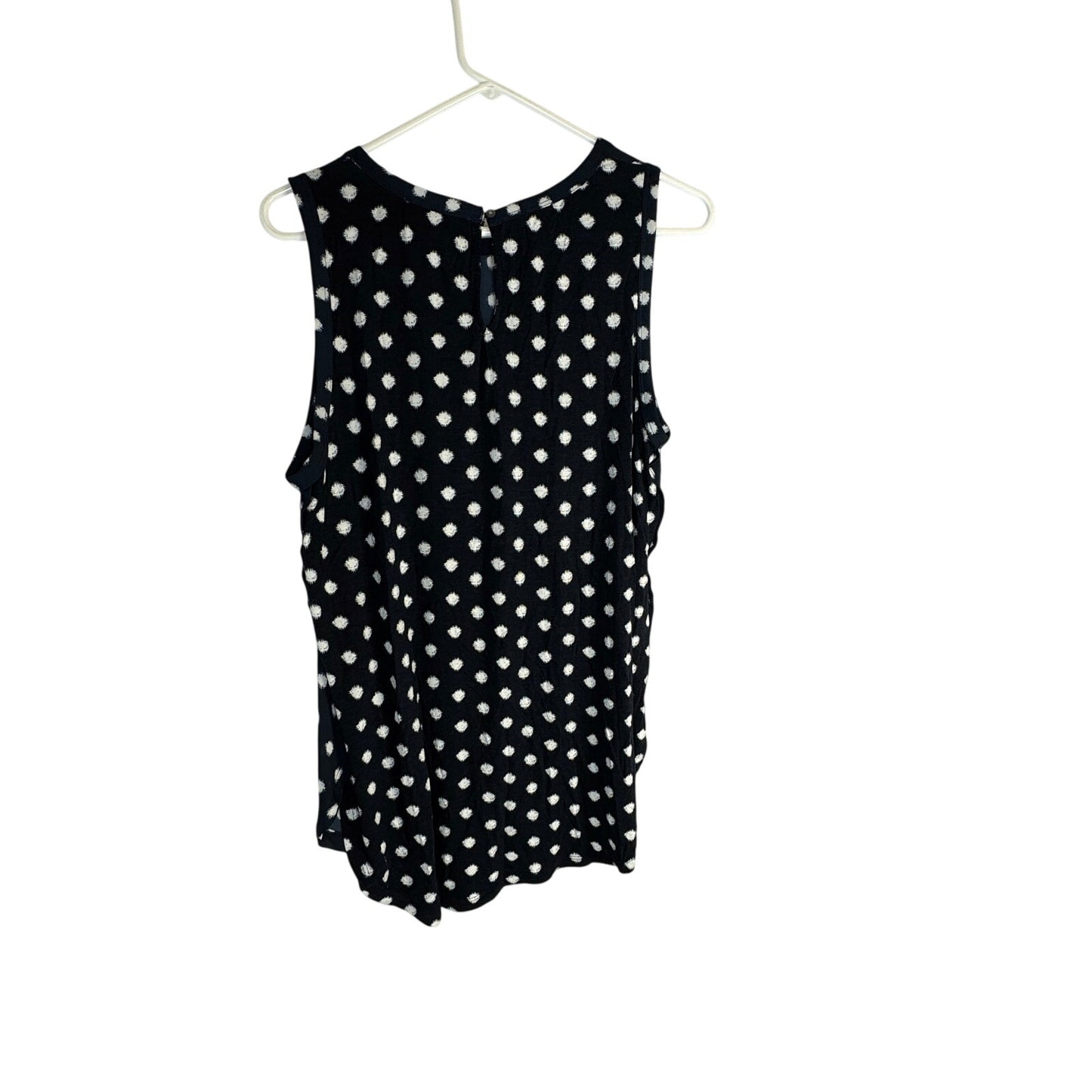 Vintage LOFT Sleeveless Top - Navy Blue Polka Dot - Large