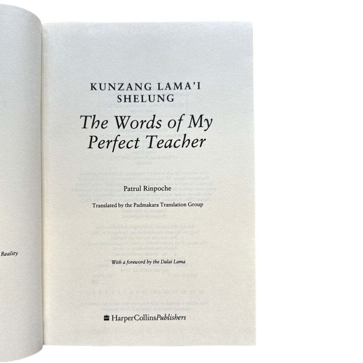 Words of My Perfect Teacher Patrul Rinpoche HCDJ 1st Edition 1st Printing 1994