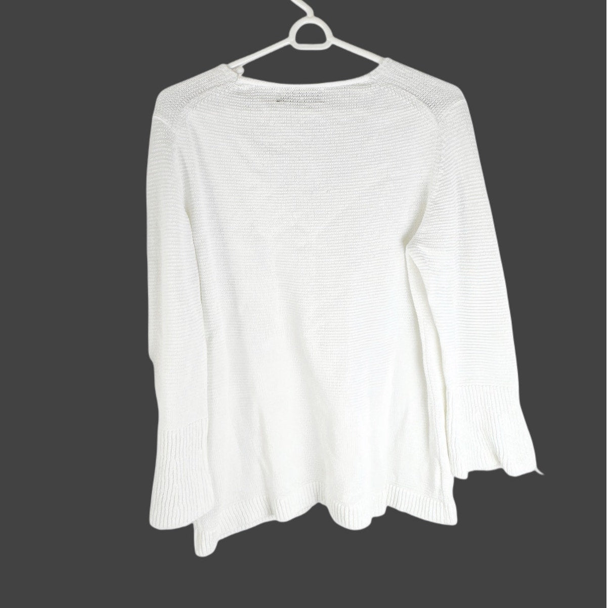 White Sweater with V Neck - Ann Taylor Loft - Extra Large