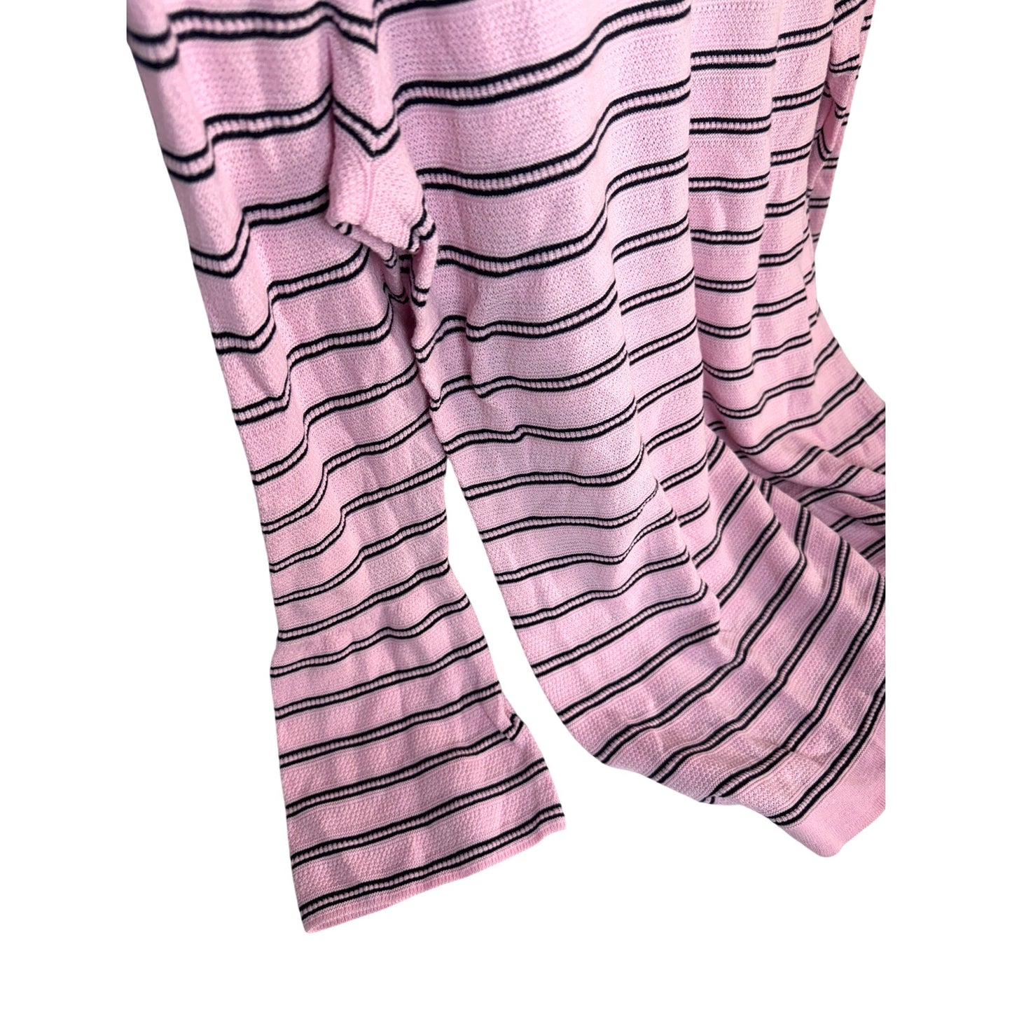 Talbots Pink and Black Women’s Knit Top with Flared Cuffs - Excellent
