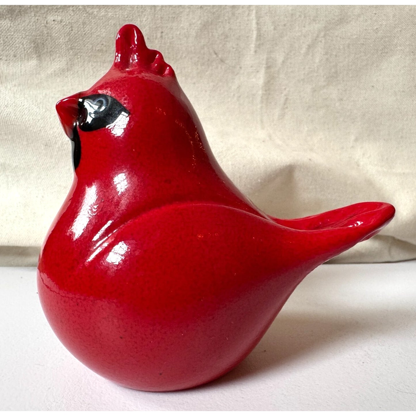 Vintage Orient And Flume Red Cardinal Art Glass Figurine Paperweight 1990s