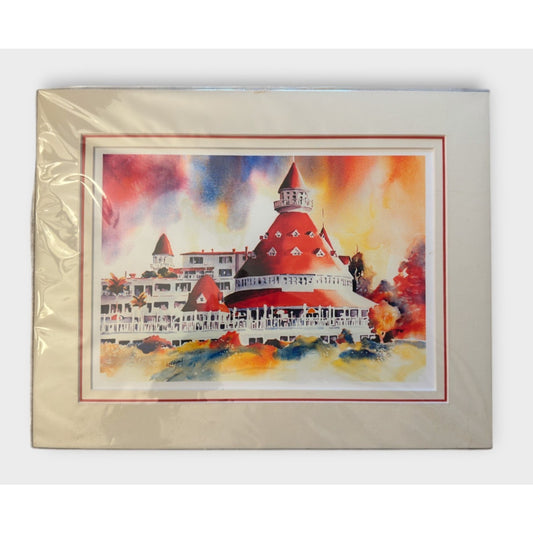Lew Achen Serigraph Number 42 Hotel Del Coronado Signed by Artist 1980s Art