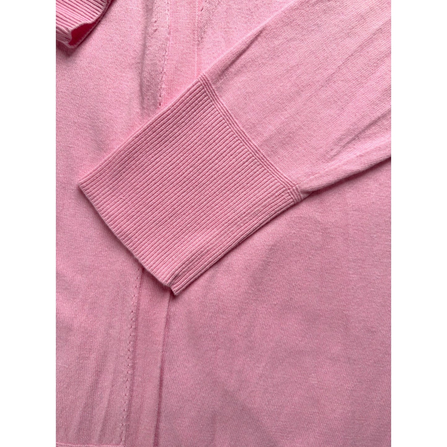 Talbots Open Front Cardigan Classic Pink Sweater Large Charming Cute Pastel