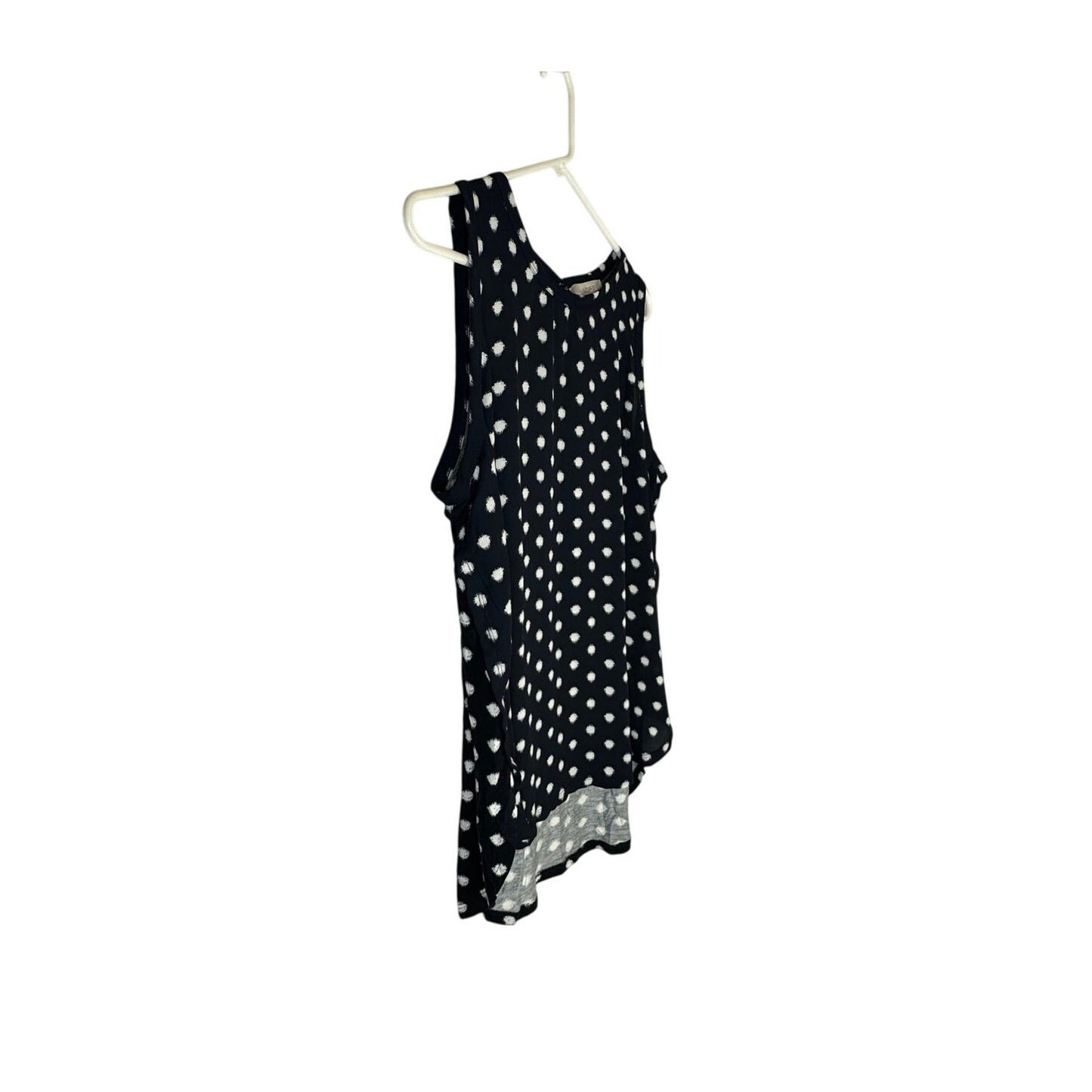 Vintage LOFT Sleeveless Top - Navy Blue Polka Dot - Large