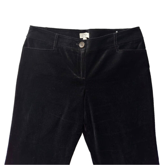 LOFT Black Velvet Marisa Dress Pants Stretchy Straight Leg Jeans Womens 10 Luxe
