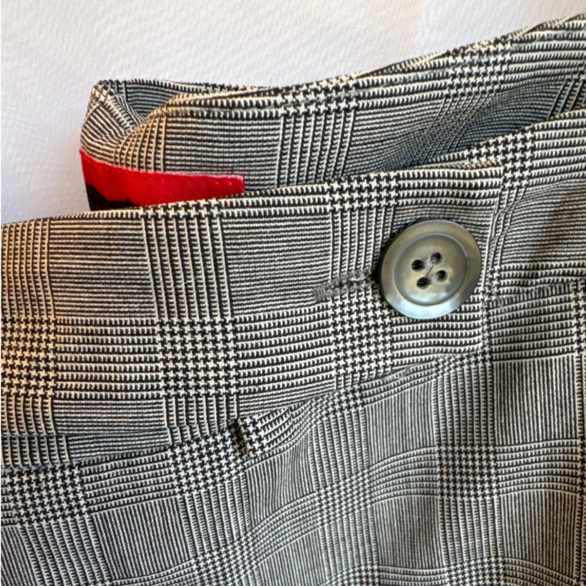 Vintage Anne Klein Women's Pants Size 10 Grey Gingham Classic Trousers
