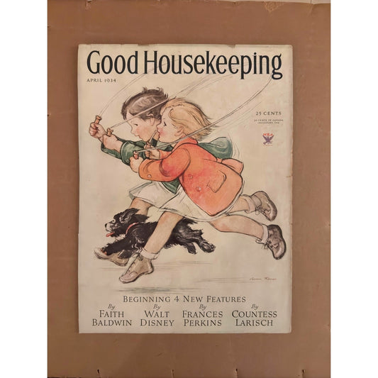 Good Housekeeping Magazine Cover April 1934 - antique illustrated Vernon Thomas