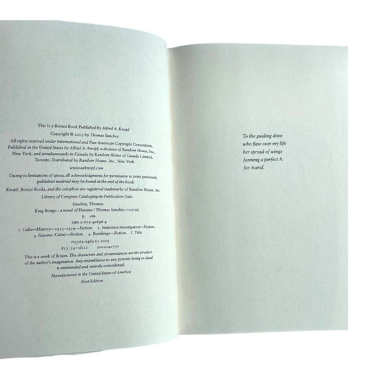 King Bongo: A Novel of Havana by Thomas Sanchez, HCDJ First Edition 2003