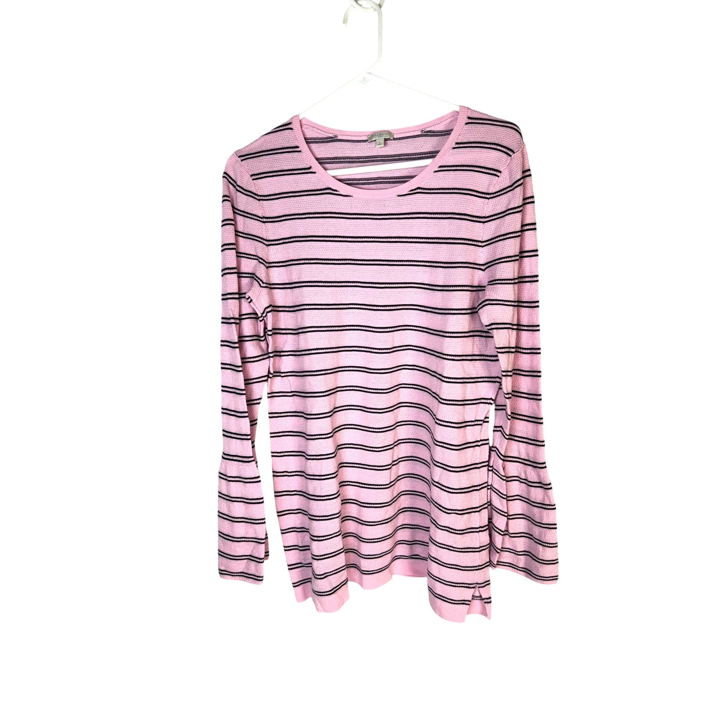 Talbots Pink and Black Women’s Knit Top with Flared Cuffs - Excellent