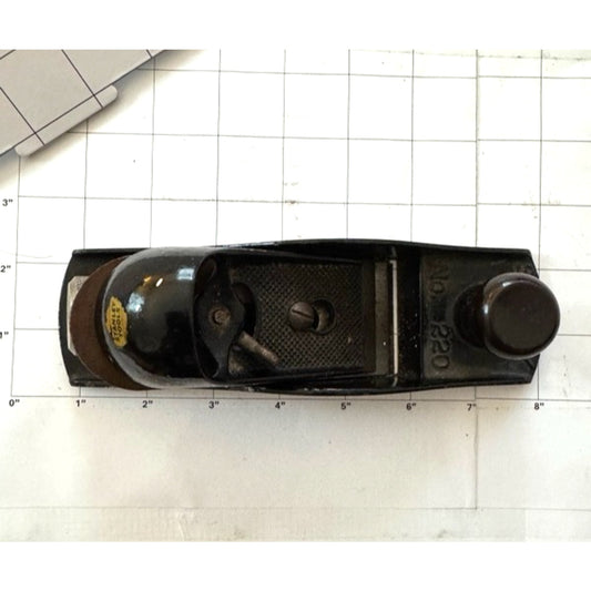 Vintage Stanley Block Plane No. 220 Made in USA 7.5 Inches