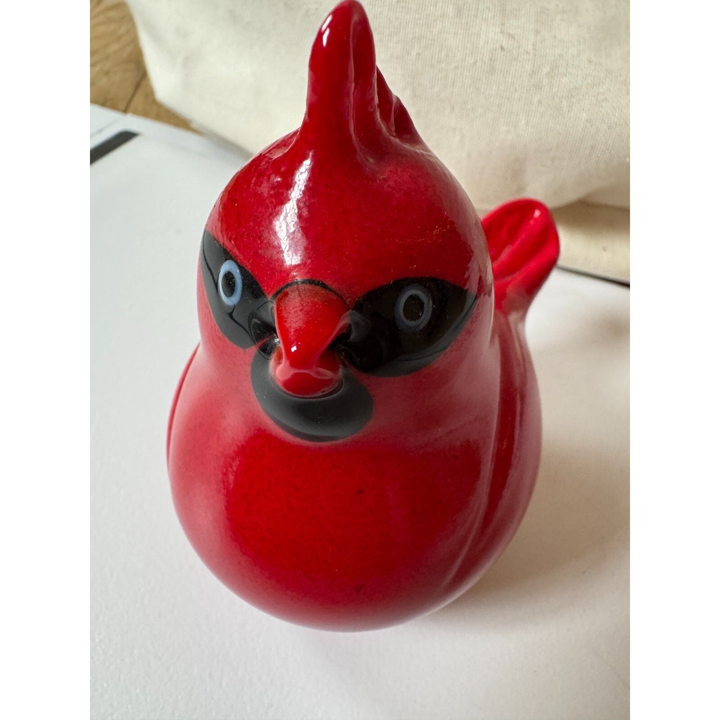 Vintage Orient And Flume Red Cardinal Art Glass Figurine Paperweight 1990s