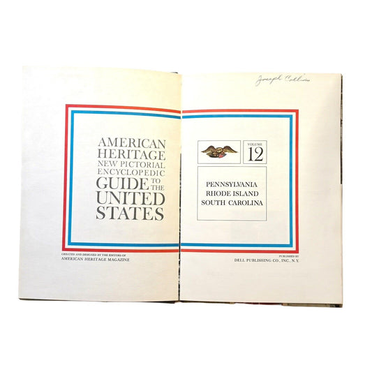 Vintage 1965 Encyclopedia American Heritage Pennsylvania Rhode Island South Caro