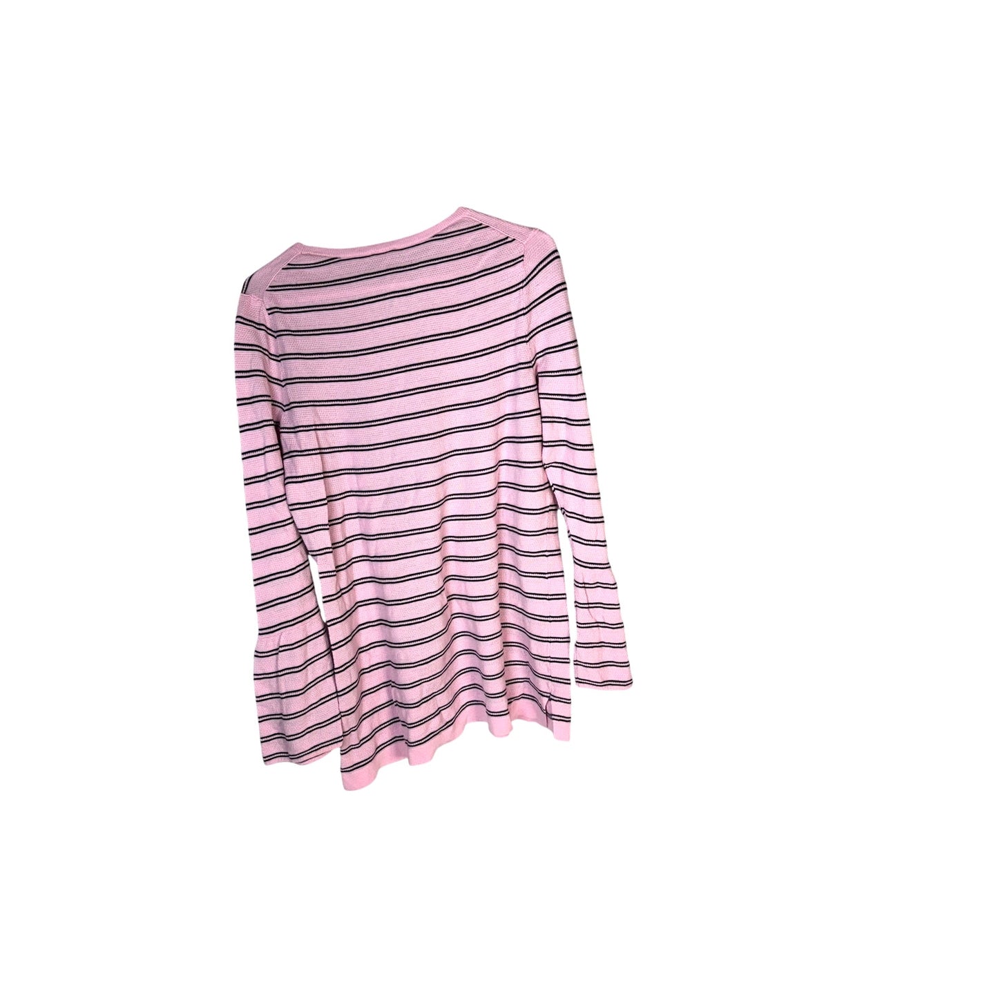 Talbots Pink and Black Women’s Knit Top with Flared Cuffs - Excellent