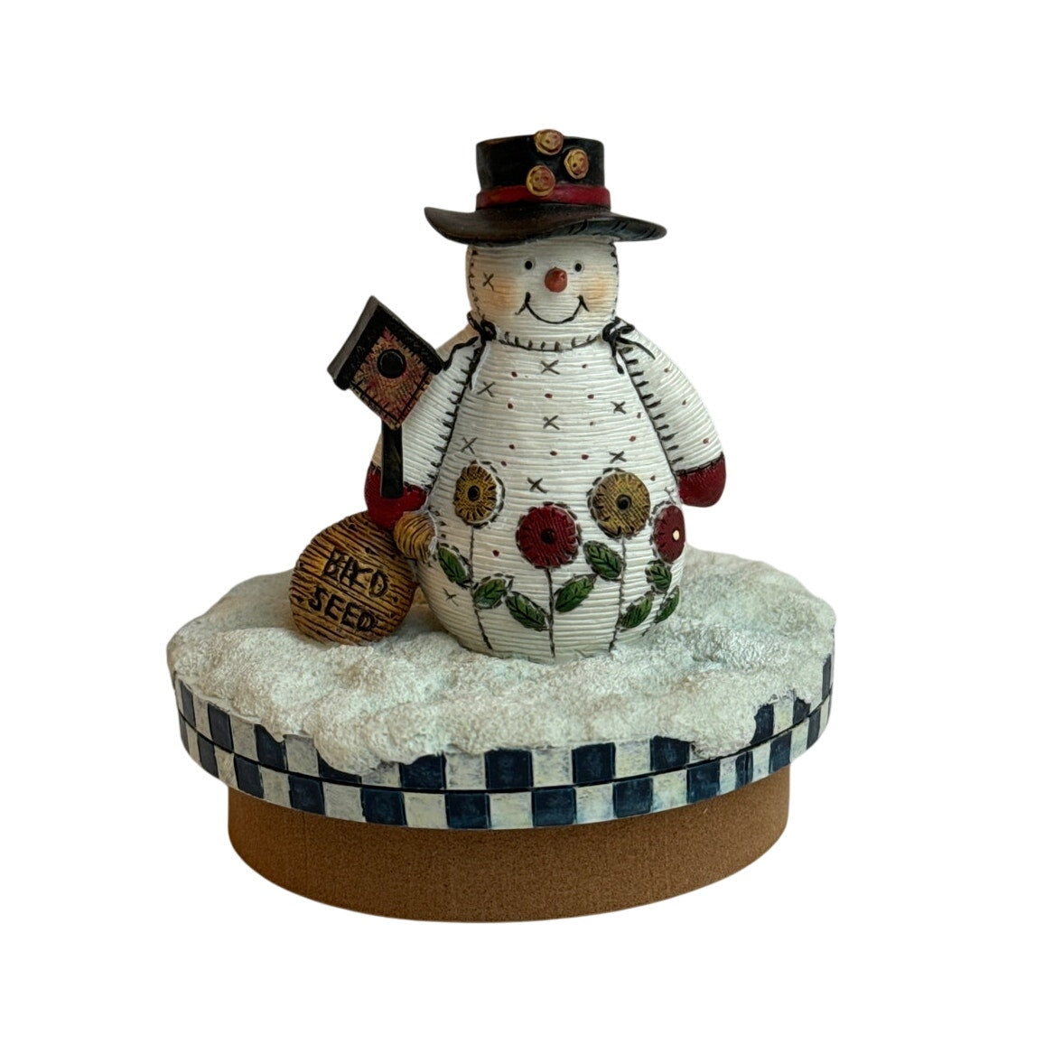 Lang Candles Candle Topper - Snowman with Birdseed in original box - 2 7/8"