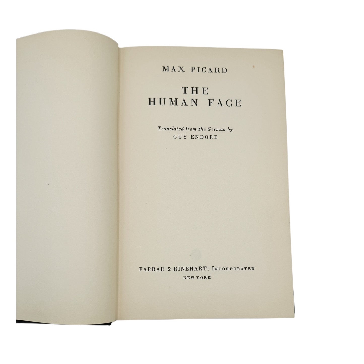 The Human Face by Max Picard – 1930 First Edition, First Printing