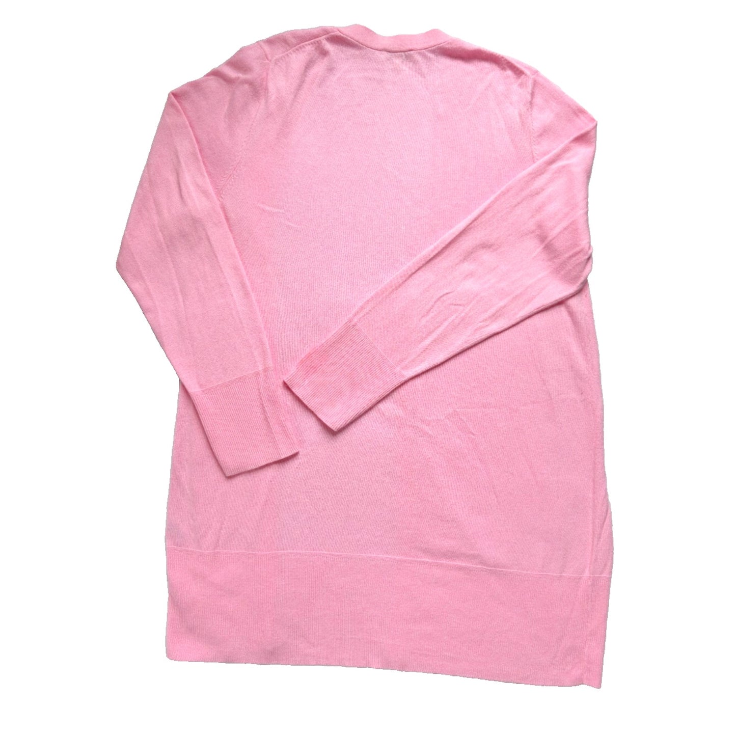 Talbots Open Front Cardigan Classic Pink Sweater Large Charming Cute Pastel