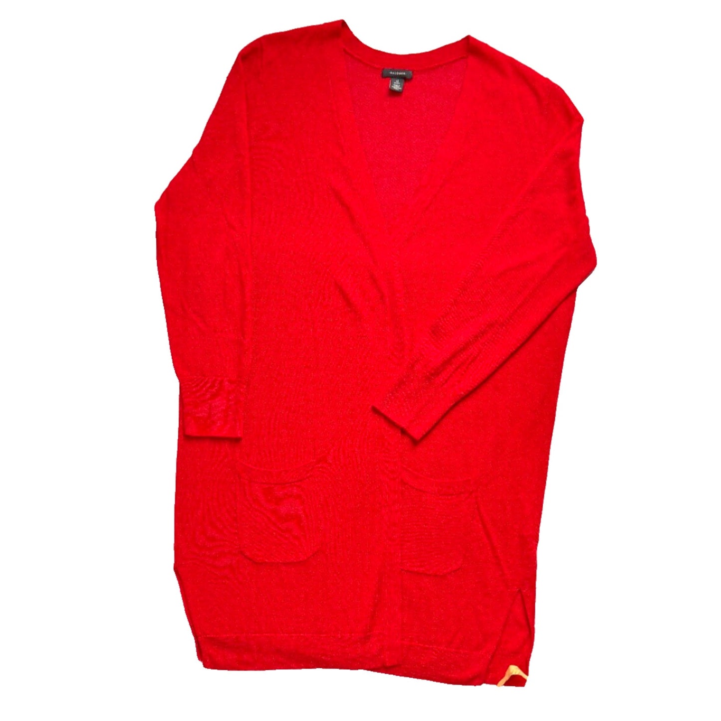 Halogen Open Front Cardigan Duster Womens XL Petite Linen Blend Lightweight Knit