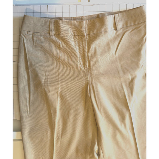 Talbots Petites Tan Dress Pants Stretch Flat Front Women's Size 12 Office
