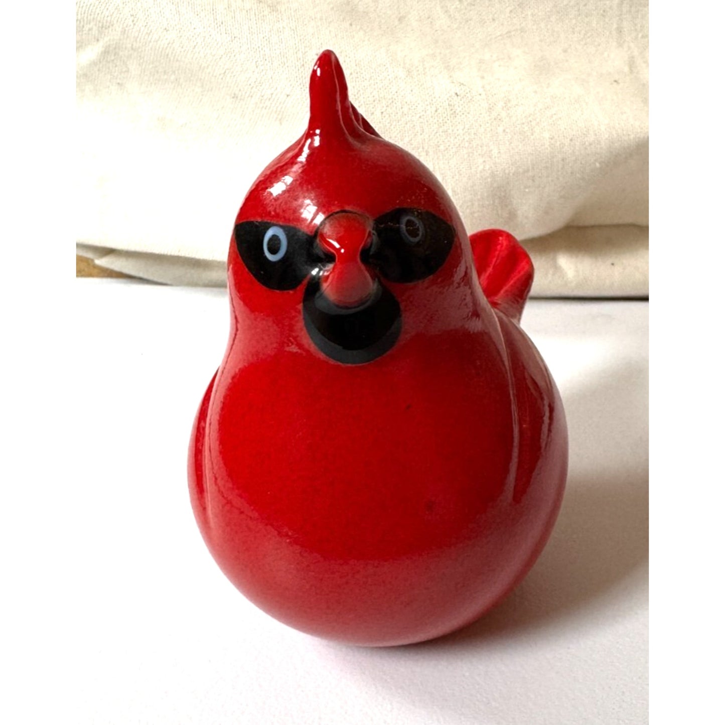 Vintage Orient And Flume Red Cardinal Art Glass Figurine Paperweight 1990s