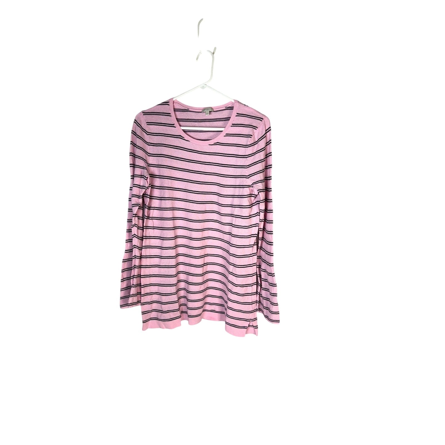 Talbots Pink and Black Women’s Knit Top with Flared Cuffs - Excellent