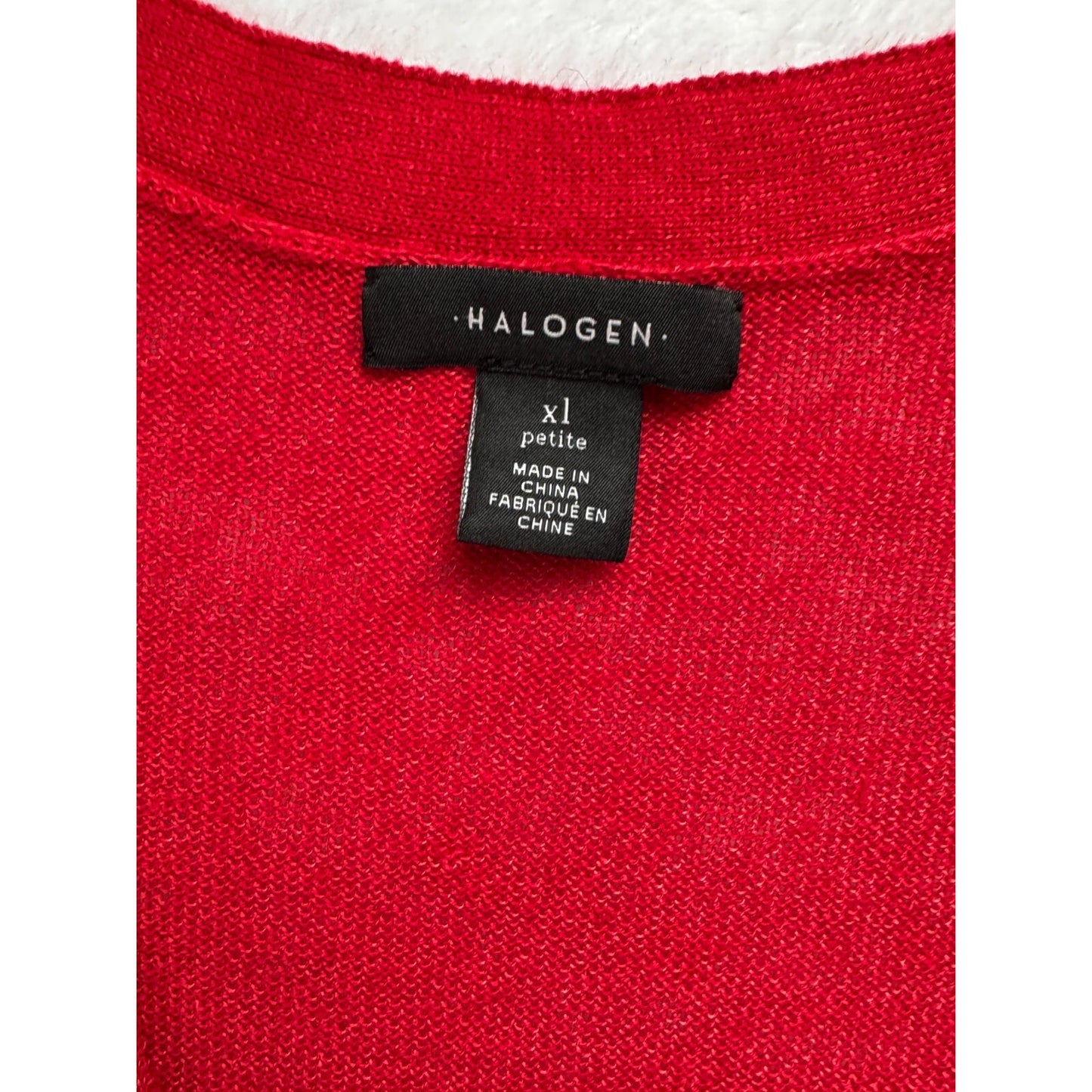 Halogen Open Front Cardigan Duster Womens XL Petite Linen Blend Lightweight Knit