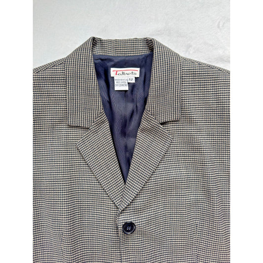 Vintage Talbots 100% Wool Blazer Jacket Womens Size 12 Made in USA 1990s Look
