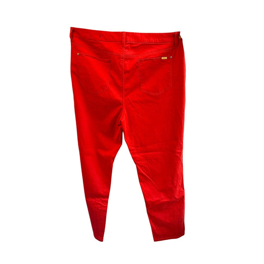 Chico’s So Slimming Girlfriend Ankle Jeans Red Cotton Blend Stretch Size 3 Large