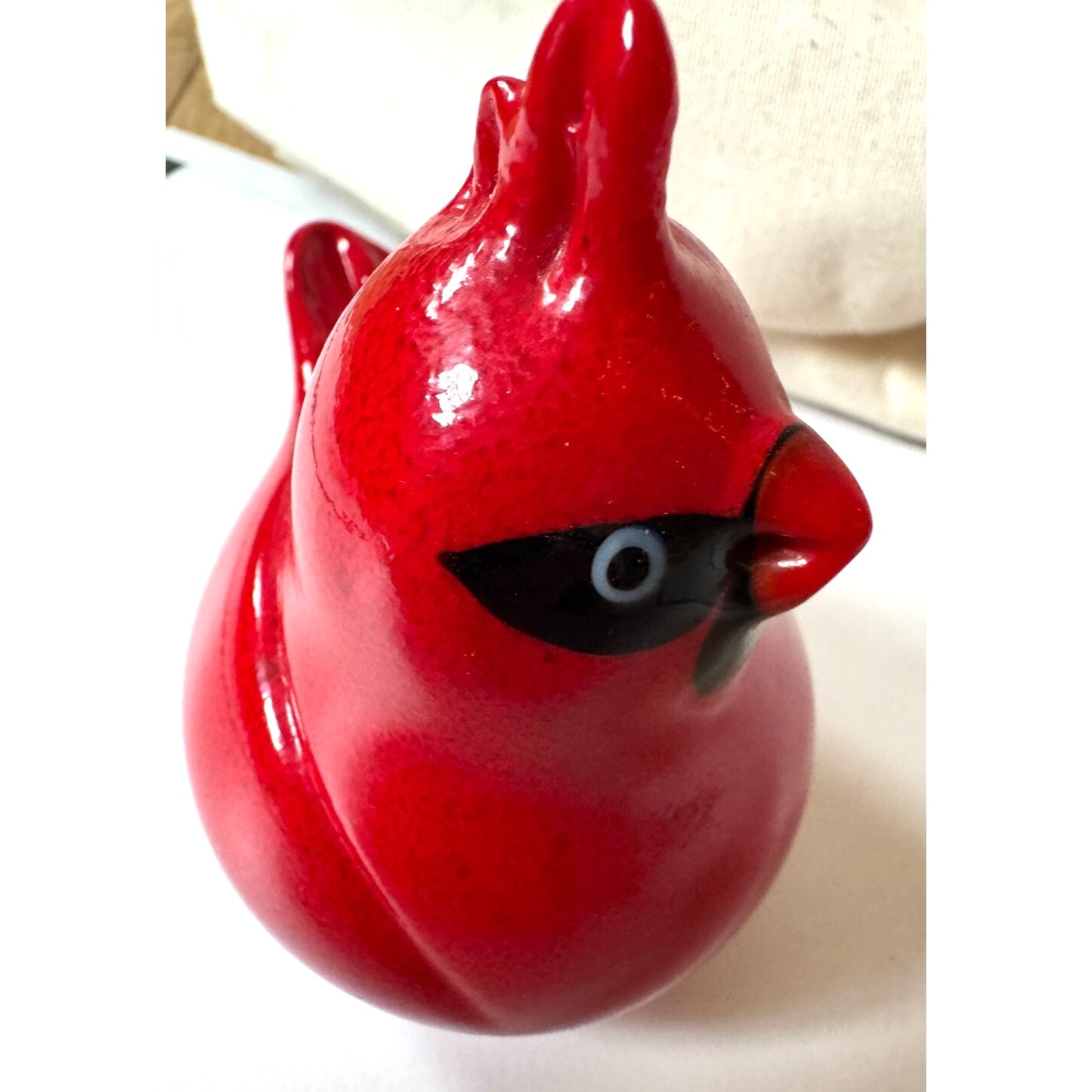 Vintage Orient And Flume Red Cardinal Art Glass Figurine Paperweight 1990s