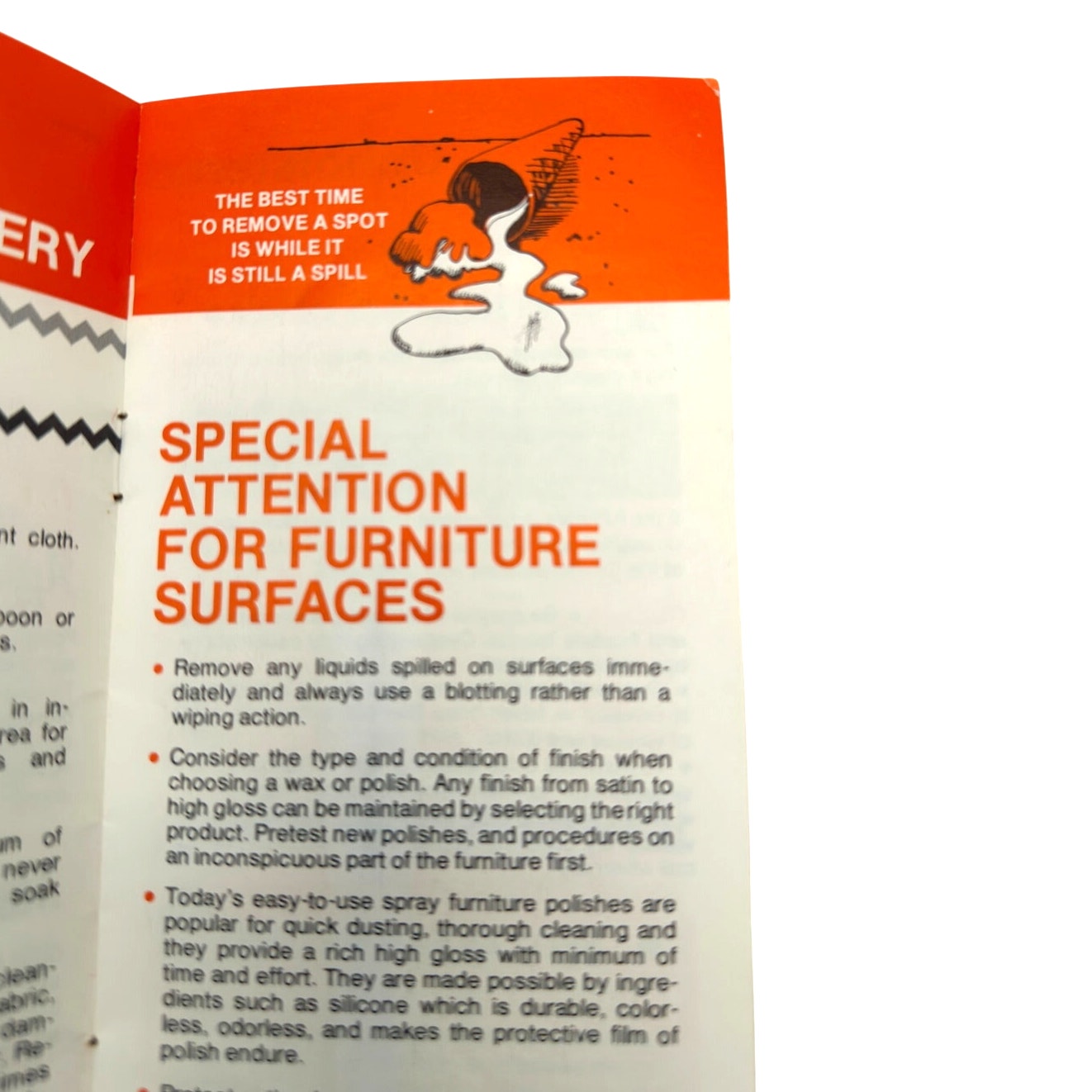 Vintage Connor Furniture Pamphlet 1977 - Retro Home Furniture Care Brochure
