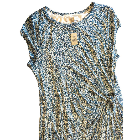 LOFT Floral Short Sleeve Stretch Faux Wrap Midi Dress Women's Size XLP NWT