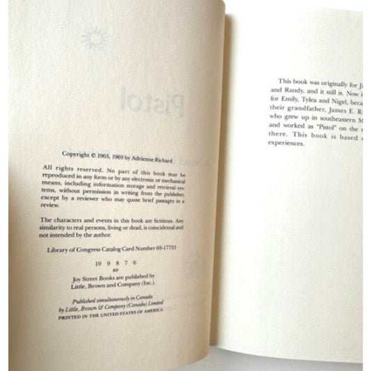 Rare Book 1969 The Pistol Western by Adrienne Richard 1st Ed 6th Print HCDJ