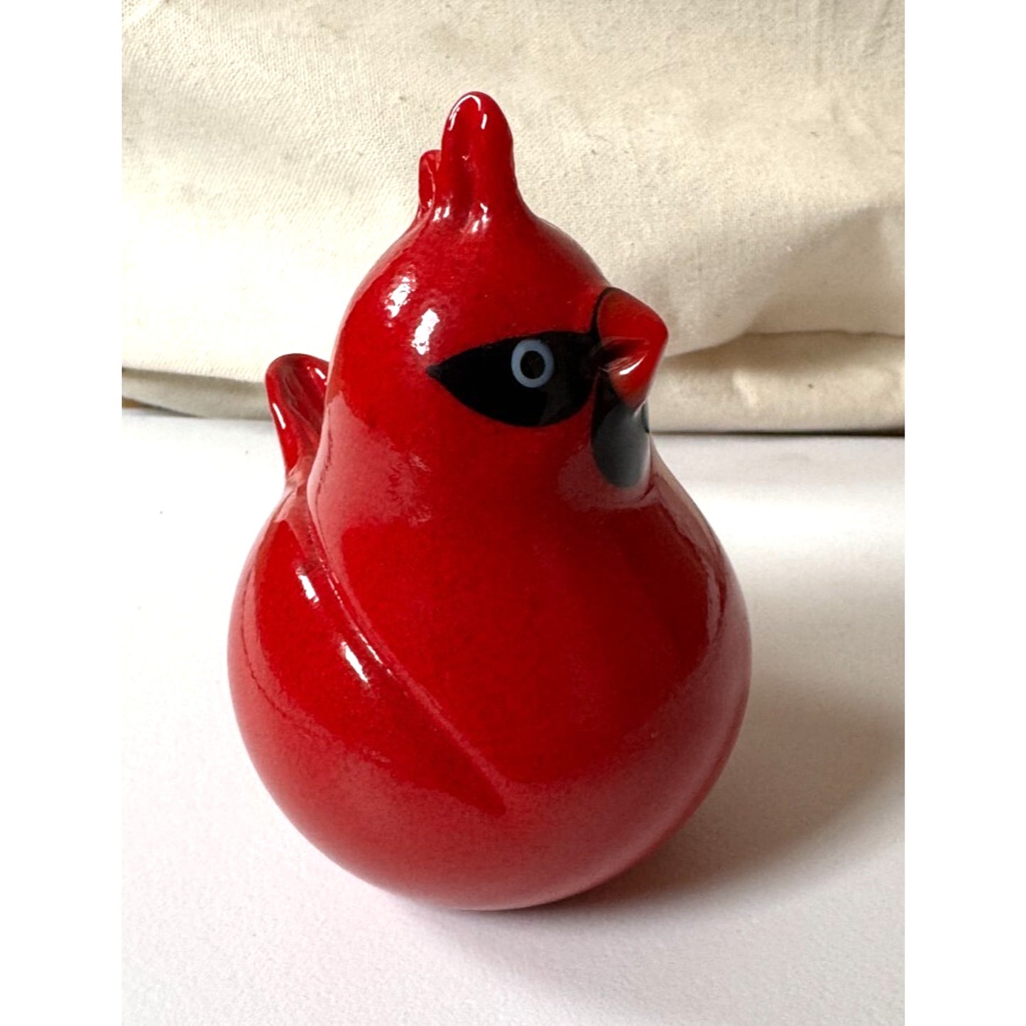Vintage Orient And Flume Red Cardinal Art Glass Figurine Paperweight 1990s