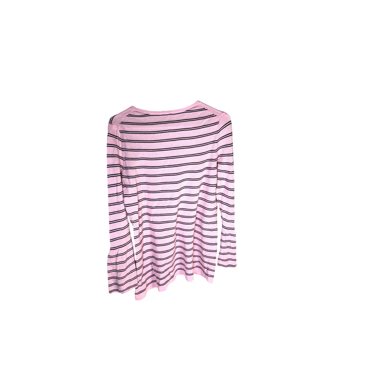 Talbots Pink and Black Women’s Knit Top with Flared Cuffs - Excellent