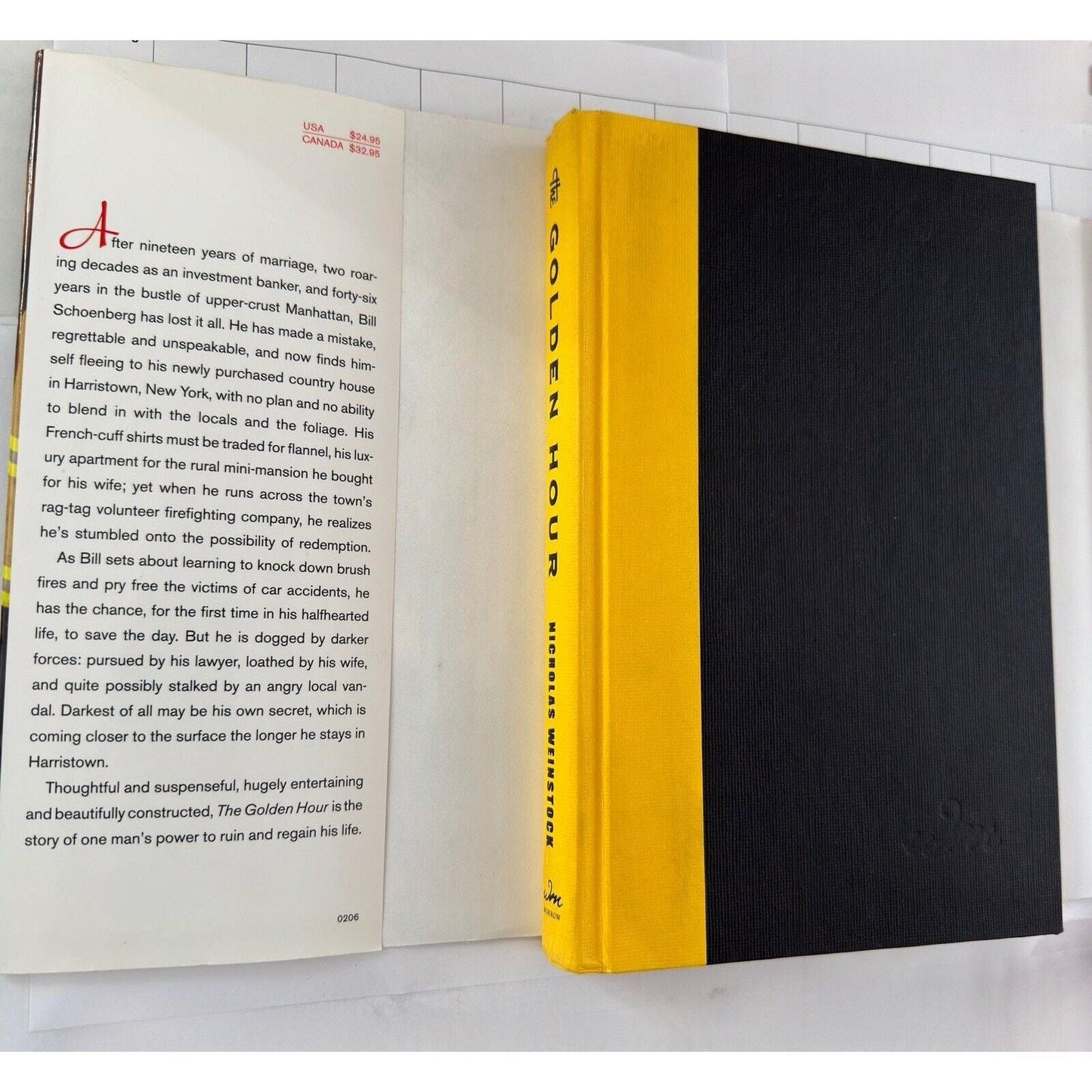 Golden Hour : A Novel by Nicholas Weinstock 2006 1st Edition 1st Print HCDJ