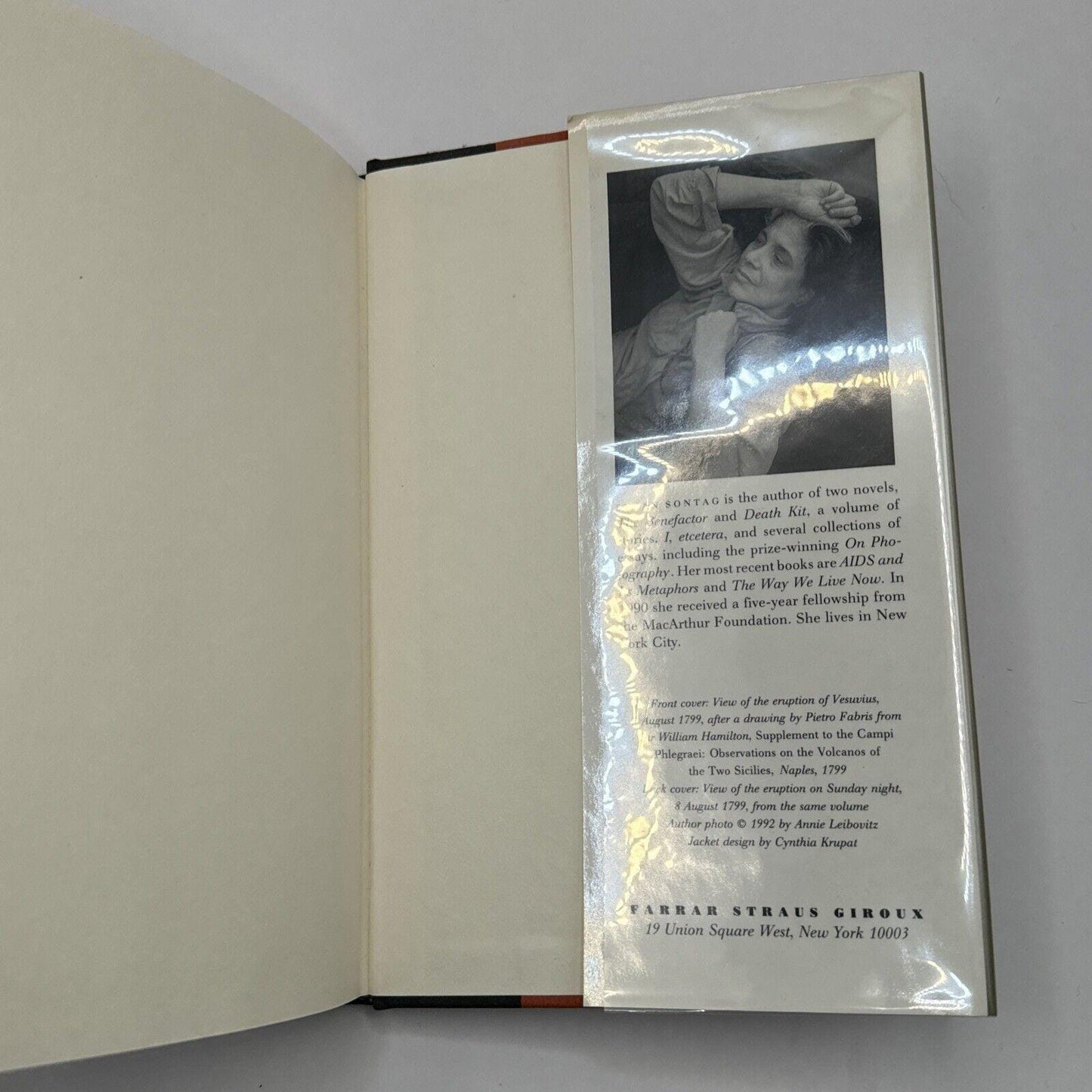 Vintage 'The Volcano Lover' Book by Susan Sontag, 1992 First Edition