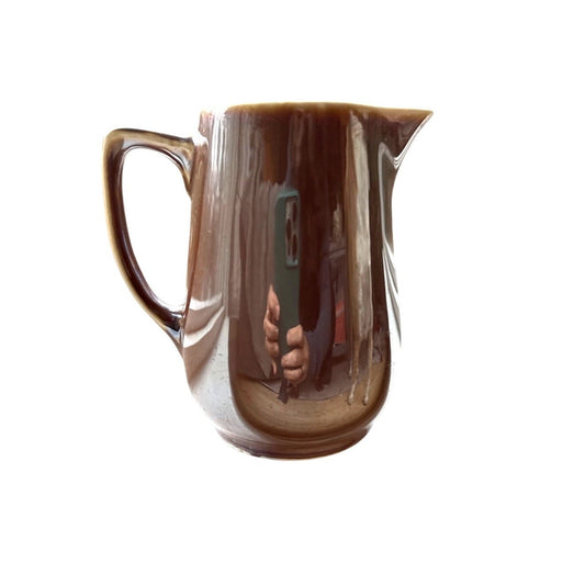 Vintage Brown Glazed China Creamer or Milk Jug - Fraunfelter Ohio China 293