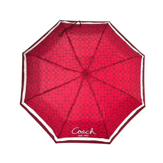 Coach Umbrella Red Monogram Logo Signature - Vintage Compact - RARE