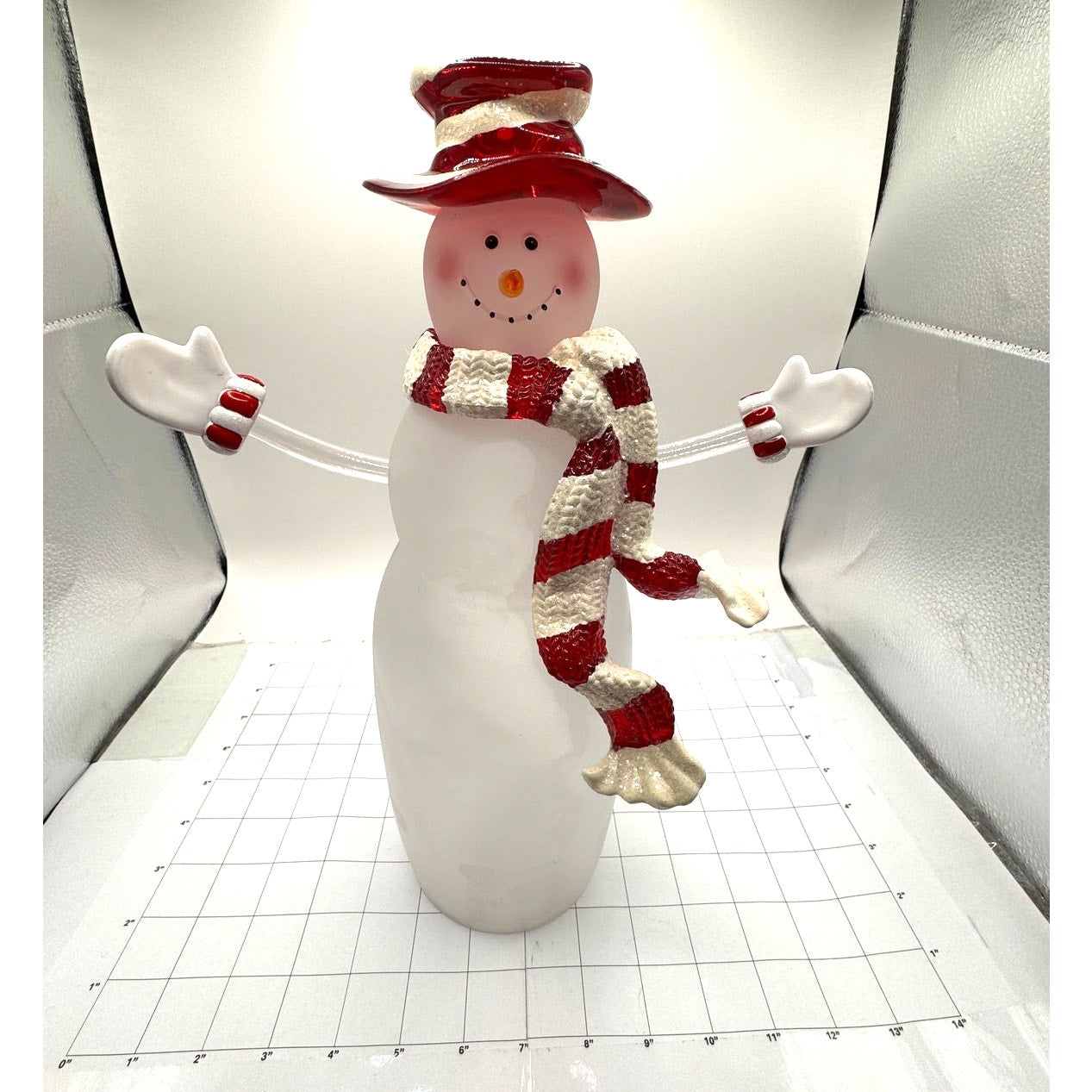 Frosted Glass Snowman Figurine 16" - Seasons of Cannon Falls Christmas Holiday