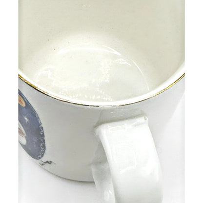 Vintage Snowman Mug - Elaine Thompson 1997 Gold Edge Excellent Condition