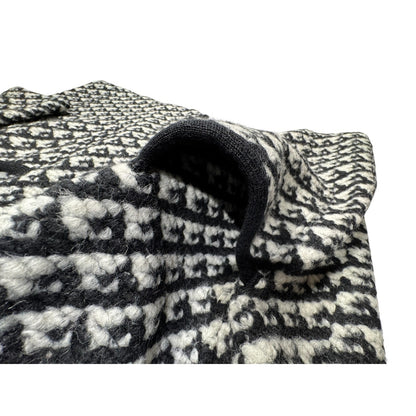 Talbots Black and White Coat Size X Woven Textured Boucle Wool Blend Snap-Front