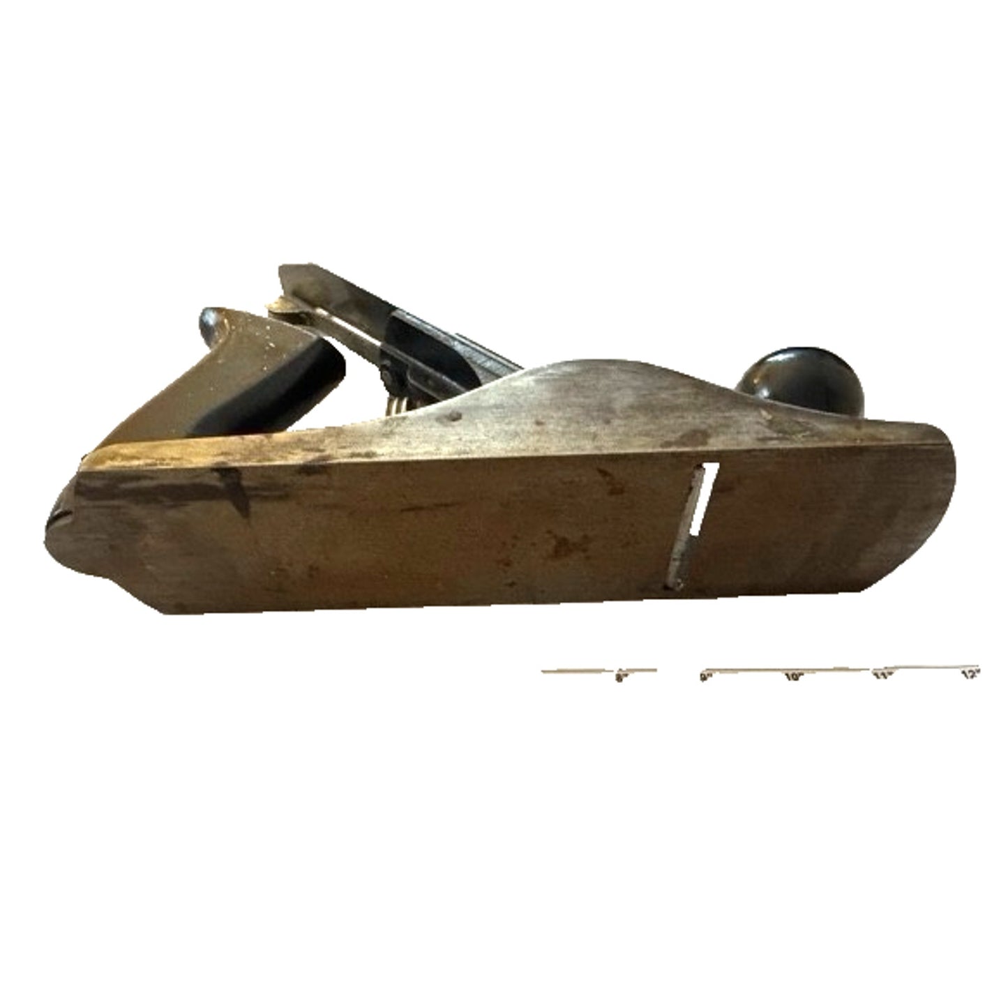 Vintage Stanley Handyman H1204 Bench Plane 9” Made in USA Wood Tote & Knob