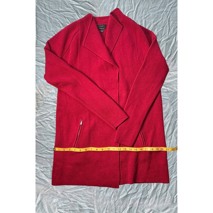 Talbots Open Front Cardigan Sweater Size M – Cranberry Red Pure Merino Wool