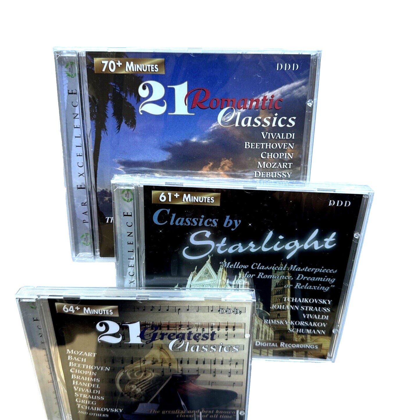 50 Greatest Classics (3-CD Box Set 1999) Mozart, Chopin, Beethoven and more NEW