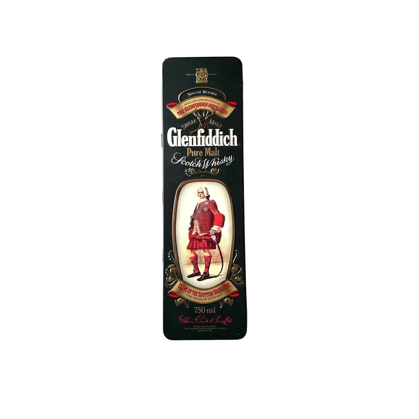Vintage Glenfiddich Whiskey Collectible Tin No. 7 - Clan Stewart
