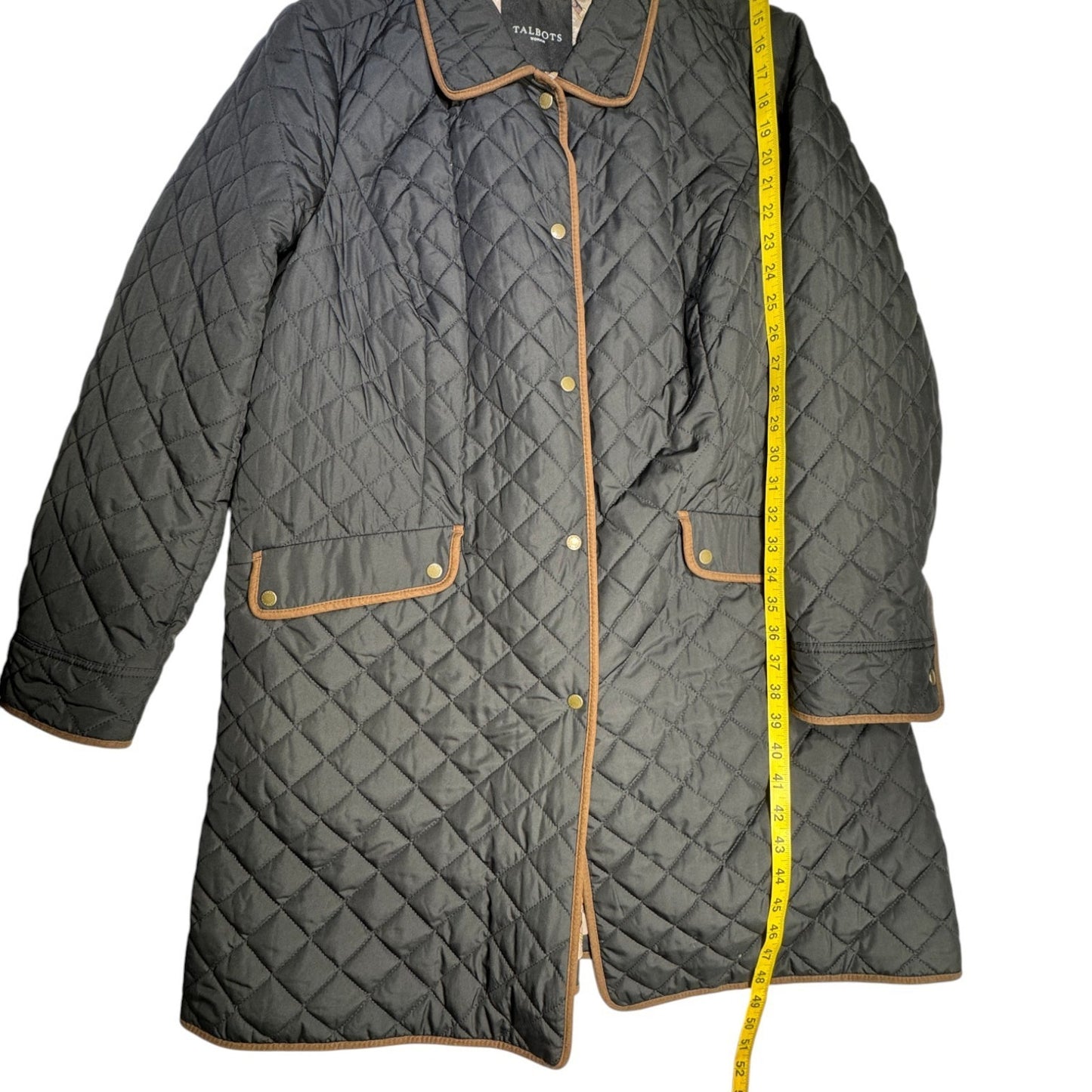 Barn Jacket Talbots Size 1X Quilted Brown Two-Tone Classic Fall Winter Coat