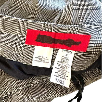 Vintage Anne Klein Women's Pants Size 10 Grey Gingham Classic Trousers