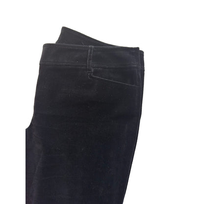 LOFT Black Velvet Marisa Dress Pants Stretchy Straight Leg Jeans Womens 10 Luxe