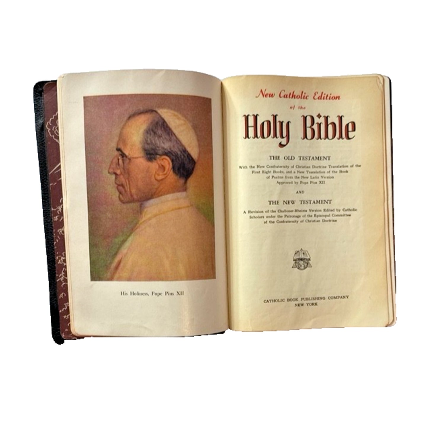 Vintage 1954 Holy Bible Hardcover New Catholic Edition Illustrated